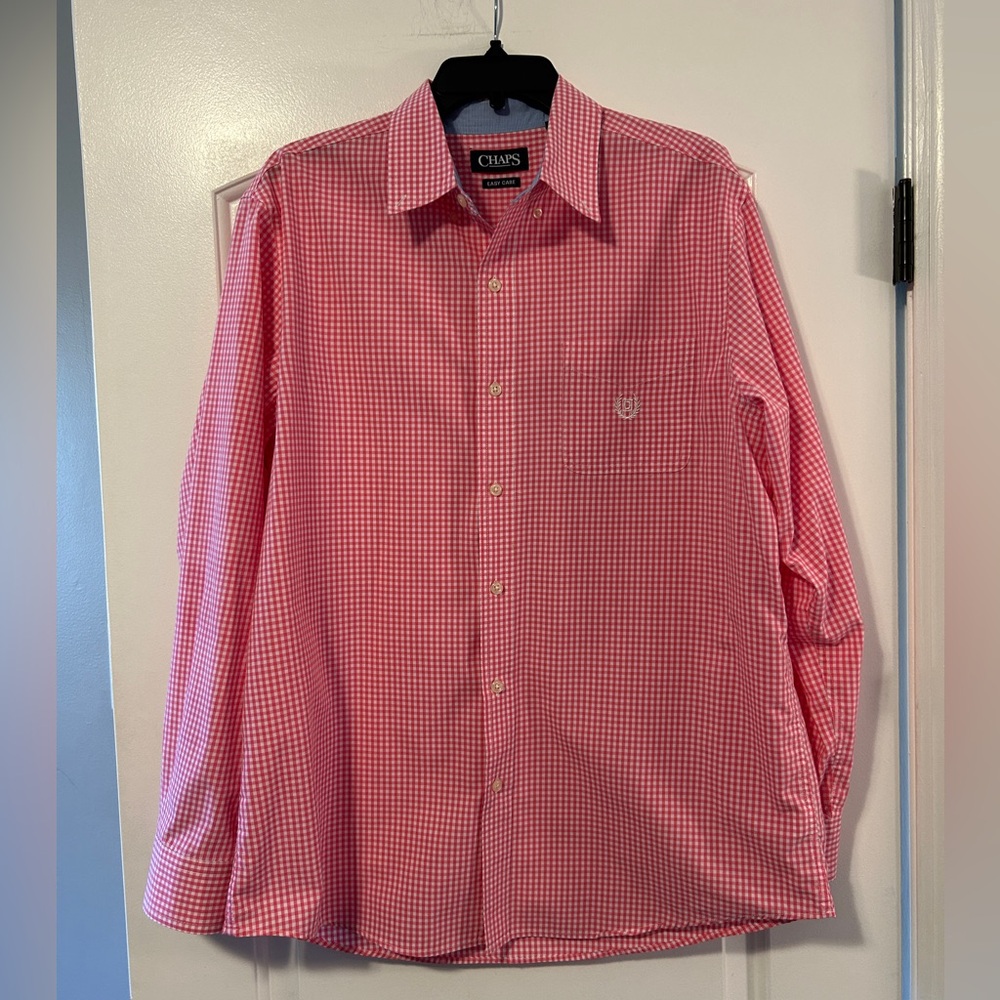 Chaps Men's Pink Gingham Shirt